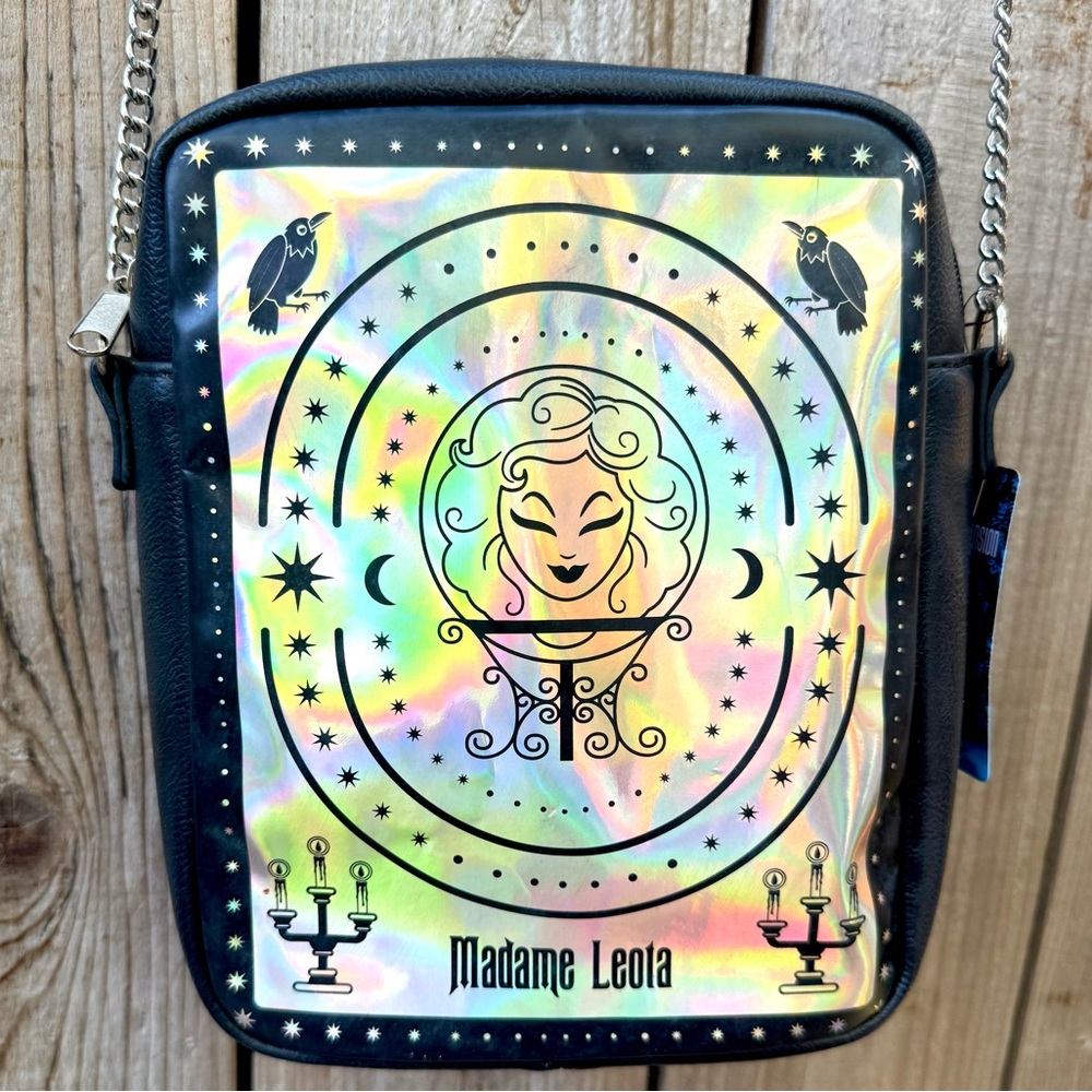 NWT Disney Haunted Mansion Holographic Black Crossbody Bag